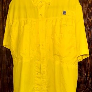 Reel Legends Men's Fishing Yellow Short Sleeve Shirt